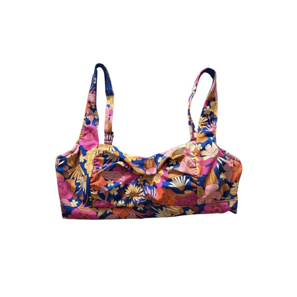 Rip Curl Kamari‎ Crop Bikini Top (D-DD Cup)XS Floral Luned Supportive Underwire